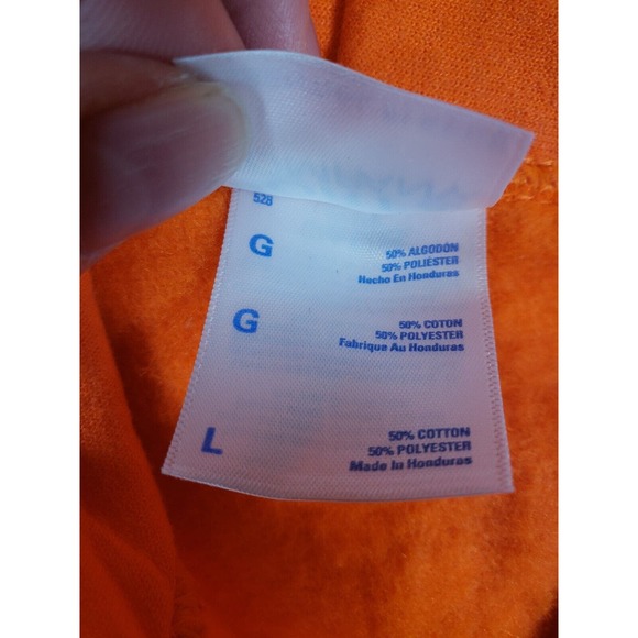 High Visibility Hoodie Mens Large Orange Full Zip Fleece Construction Yard Work - Picture 5 of 7